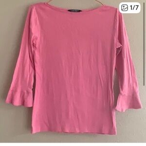 Lauren Ralph Lauren Feminine 3/4 Ruffle Bell Sleeve Pretty & Super Flattering 2X